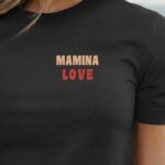 T-Shirt Noir Mamina love Pour femme-1