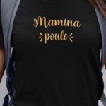 T-Shirt Noir Mamina poule Pour femme-1