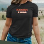 T-Shirt Noir Maminou d'amour Pour femme-2