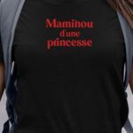 T-Shirt Noir Maminou d'une princesse Pour femme-1
