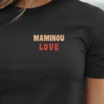 T-Shirt Noir Maminou love Pour femme-1
