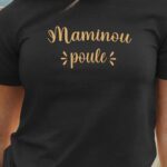 T-Shirt Noir Maminou poule Pour femme-1