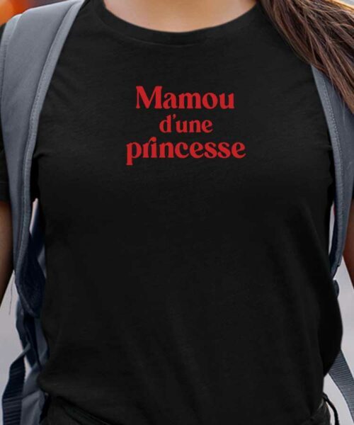 T-Shirt Noir Mamou d'une princesse Pour femme-1
