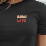 T-Shirt Noir Manou love Pour femme-1