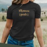 T-Shirt Noir Manou poule Pour femme-2