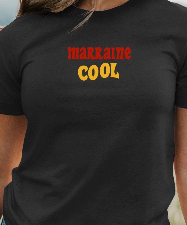 T-Shirt Noir Marraine cool disco Pour femme-1