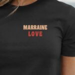 T-Shirt Noir Marraine love Pour femme-1