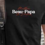 T-Shirt Noir Meilleur Beau-Papa de l'histoire Pour homme-1