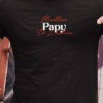T-Shirt Noir Meilleur Papy de l'histoire Pour homme-1