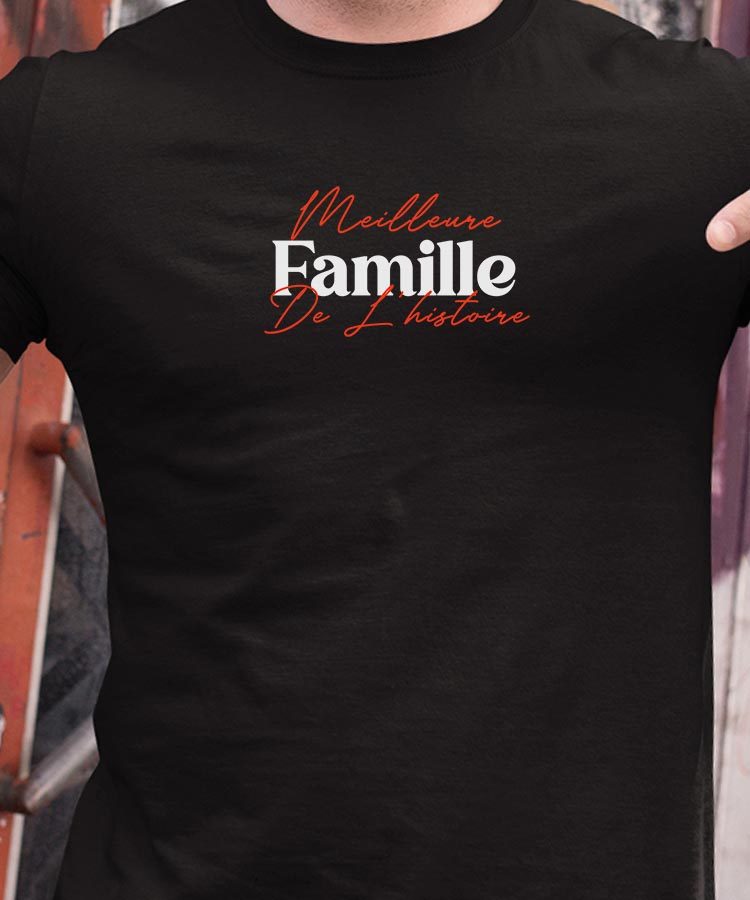 T-Shirt Noir Meilleure Famille de l'histoire Pour homme-1