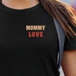 T-Shirt Noir Mommy love Pour femme-1