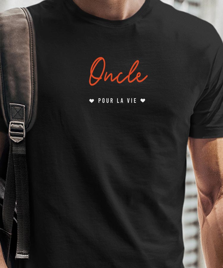T-Shirt Noir Oncle pour la vie Pour homme-1