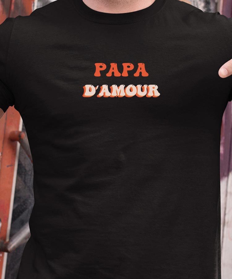 T-Shirt Noir Papa d'amour Pour homme-1