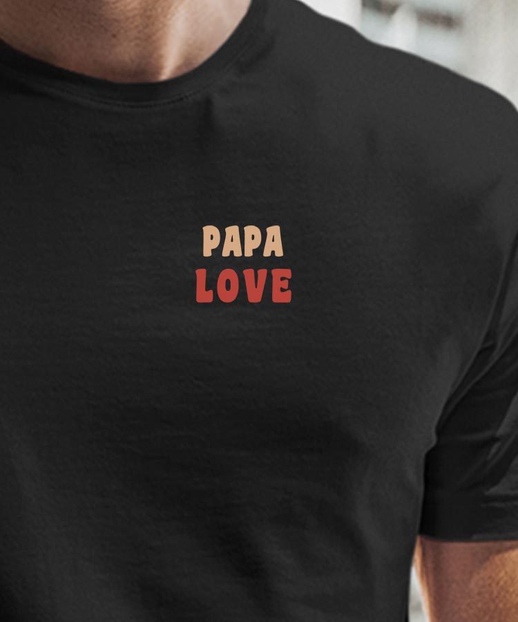 T-Shirt Noir Papa love Pour homme-1