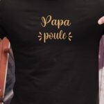 T-Shirt Noir Papa poule Pour homme-1