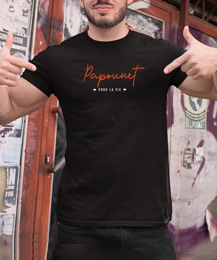 T-Shirt Noir Papounet pour la vie Pour homme-2