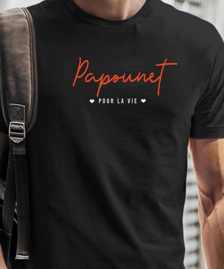 T-Shirt Noir Papounet pour la vie Pour homme-1