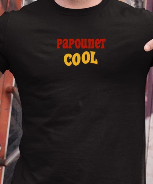 T-Shirt Noir Papounet cool disco Pour homme-1