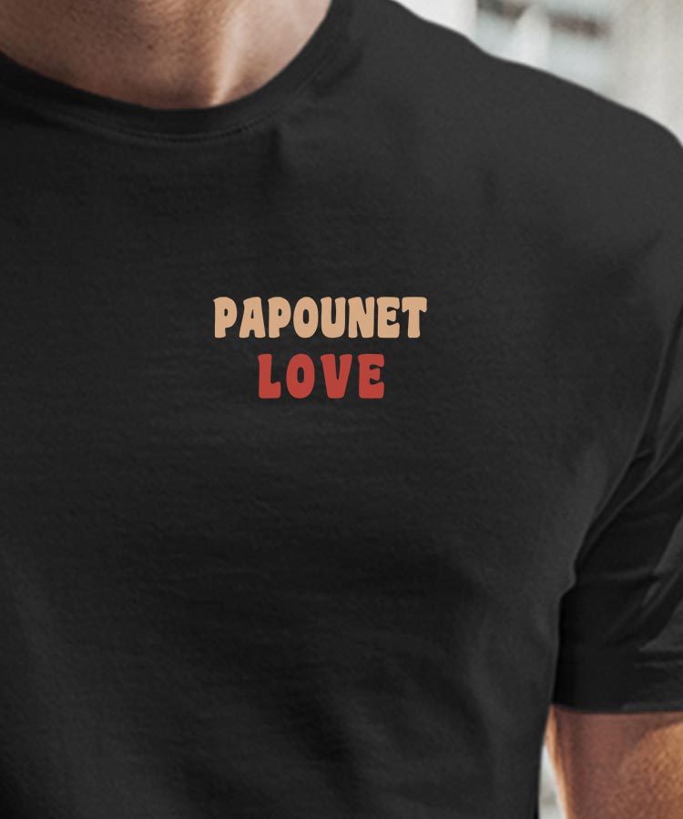 T-Shirt Noir Papounet love Pour homme-1