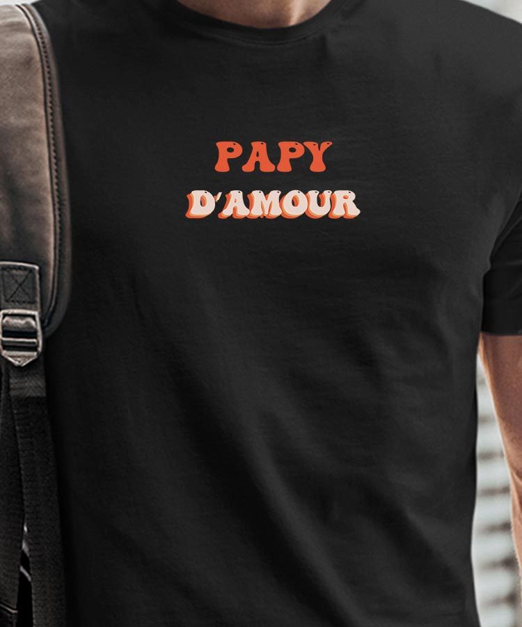 T-Shirt Noir Papy d'amour Pour homme-1