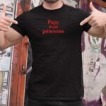 T-Shirt Noir Papy d'une princesse Pour homme-2