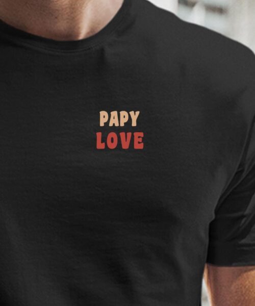T-Shirt Noir Papy love Pour homme-1