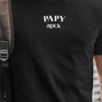 T-Shirt Noir Papy rock Pour homme-1