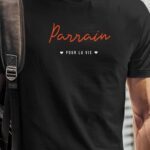 T-Shirt Noir Parrain pour la vie Pour homme-1