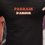 T-Shirt Noir Parrain d'amour Pour homme-1