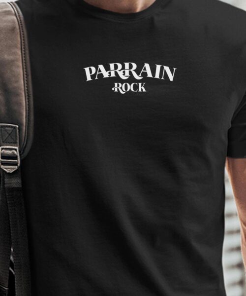 T-Shirt Noir Parrain rock Pour homme-1