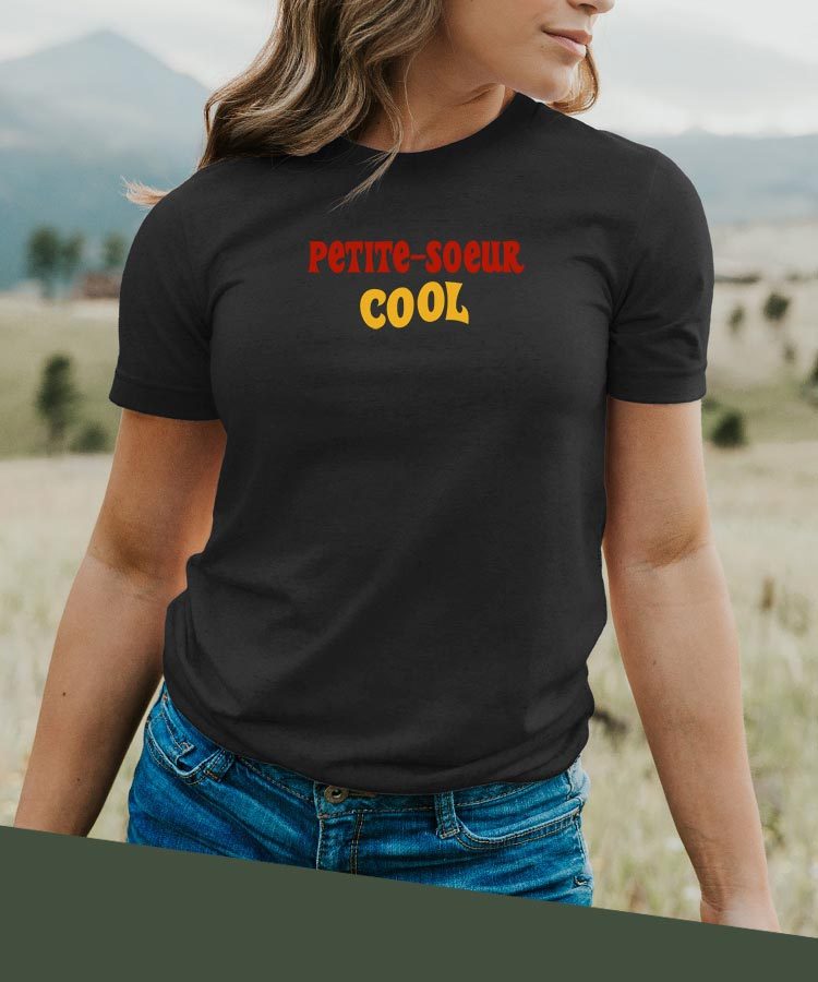 T-Shirt Noir Petite-Soeur cool disco Pour femme-2