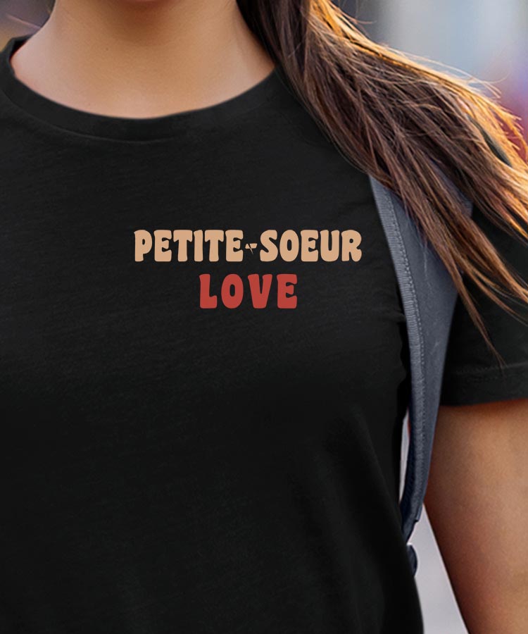 T-Shirt Noir Petite-Soeur love Pour femme-1