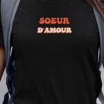 T-Shirt Noir Soeur d'amour Pour femme-1