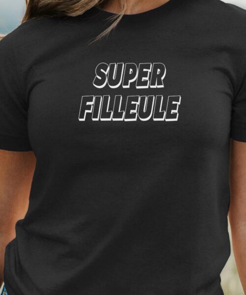 T-Shirt-Noir-Super-Filleule-Pour-femme-2