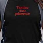 T-Shirt Noir Tantine d'une princesse Pour femme-1