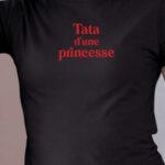 T-Shirt Noir Tata d'une princesse Pour femme-1