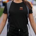 T-Shirt Noir Tata love Pour femme-2