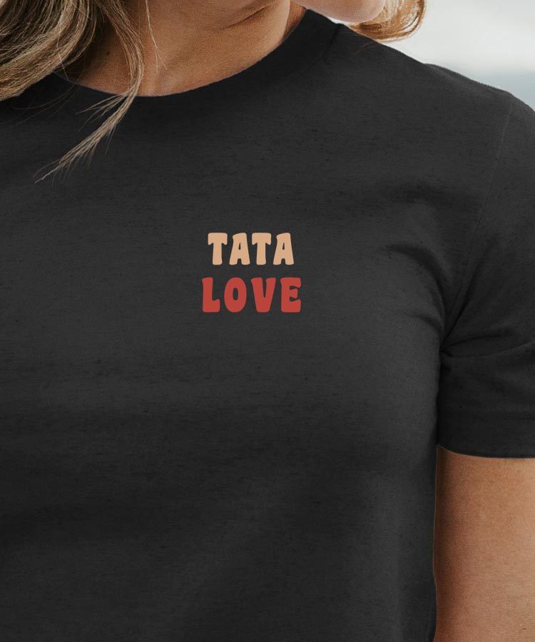 T-Shirt Noir Tata love Pour femme-1
