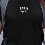 T-Shirt Noir Tata rock Pour femme-1