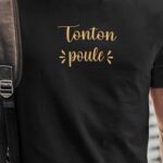 T-Shirt Noir Tonton poule Pour homme-1