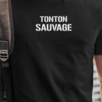 T-Shirt Noir Tonton sauvage Pour homme-1