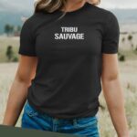T-Shirt Noir Tribu sauvage Pour femme-2
