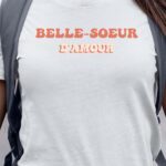 Tee-shirt - Blanc - Belle-Soeur d'amour funky Pour femme-1