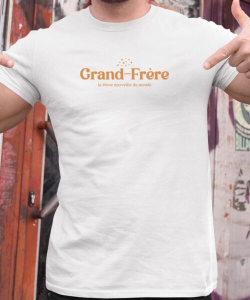 Tee-shirt - Blanc - Grand-Frère la 8ième merveille du monde VF Pour homme-2.jpg