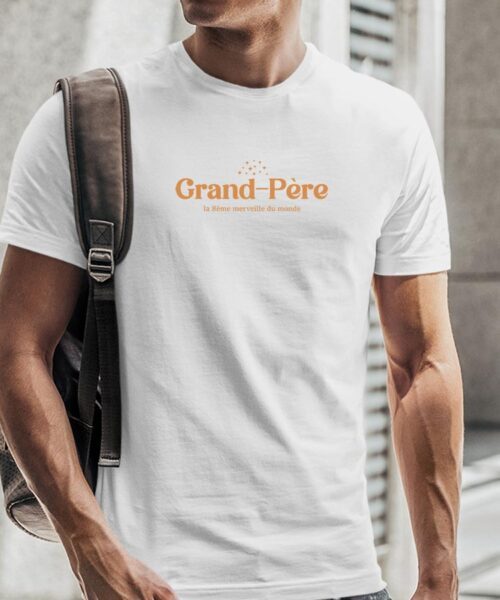 Tee-shirt – Blanc – Grand-Père la 8ième merveille du monde VF Pour homme-1.jpg