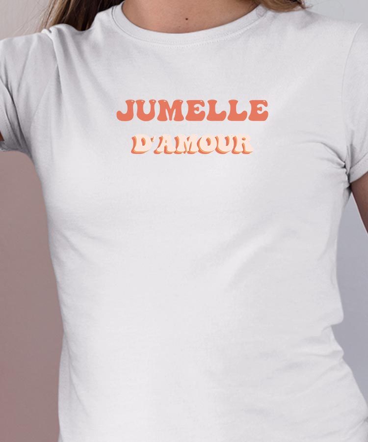 Tee-shirt - Blanc - Jumelle d'amour funky Pour femme-1