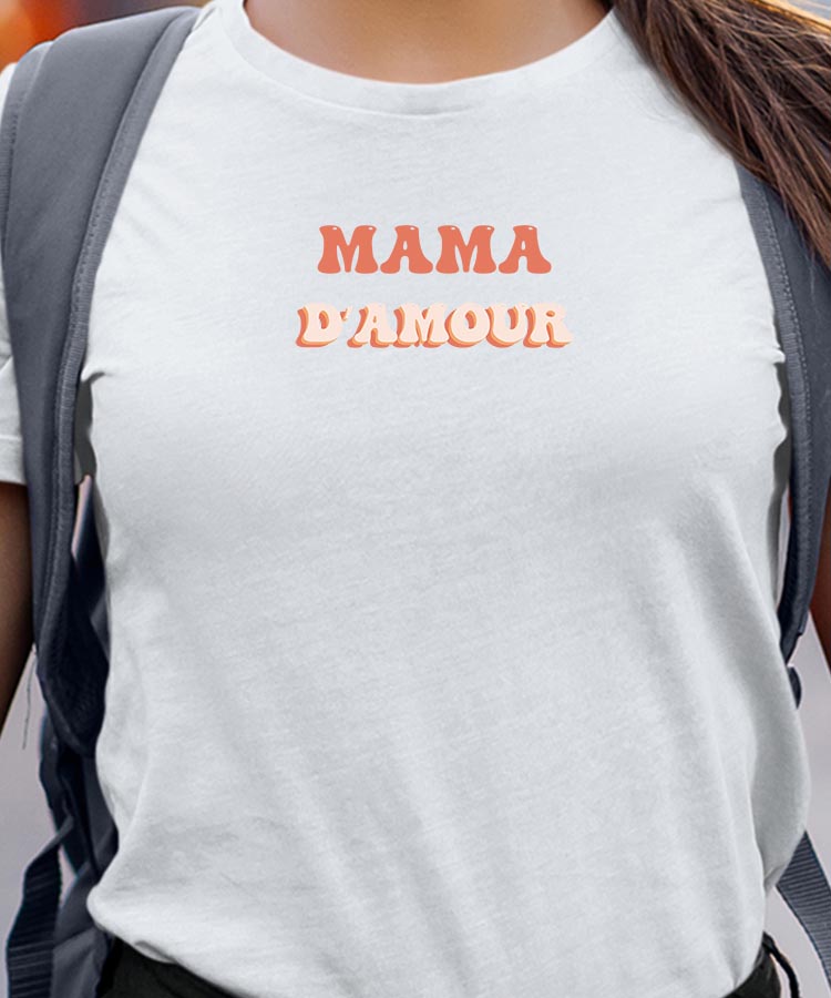 Tee-shirt - Blanc - Mama d'amour funky Pour femme-1
