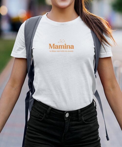 Tee-shirt - Blanc - Mamina la 8ième merveille du monde VF Pour femme-1.jpg
