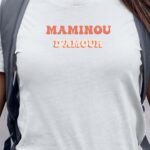 Tee-shirt - Blanc - Maminou d'amour funky Pour femme-1