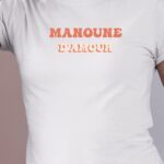 Tee-shirt - Blanc - Manoune d'amour funky Pour femme-1